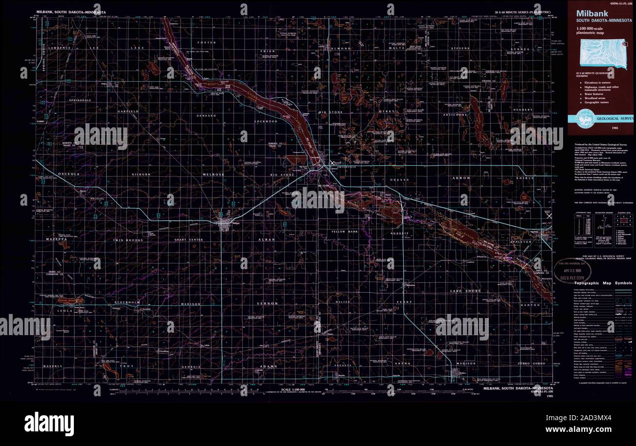 Map of milbank south dakota hires stock photography and images Alamy