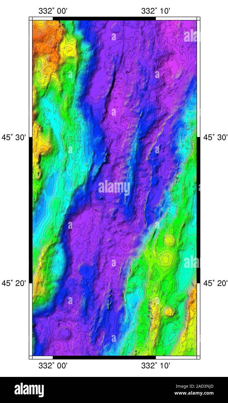 Mid-Atlantic Ridge, 2D bathymetric image. The Mid-Atlantic Ridge is a ...