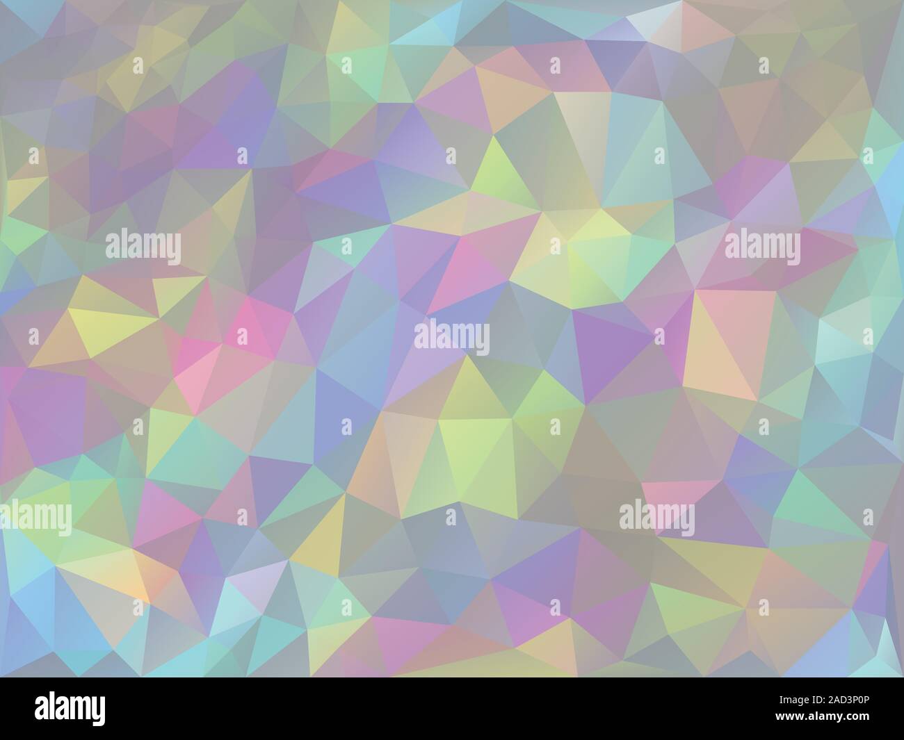 Trendy stylized iridescent polygons, abstract holographic background. Stock Vector