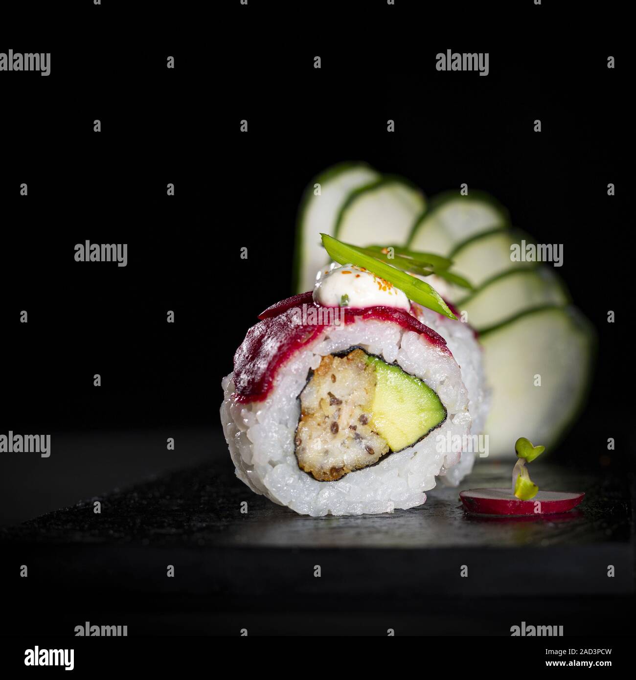 Assortment of sushi on a plate Stock Photo
