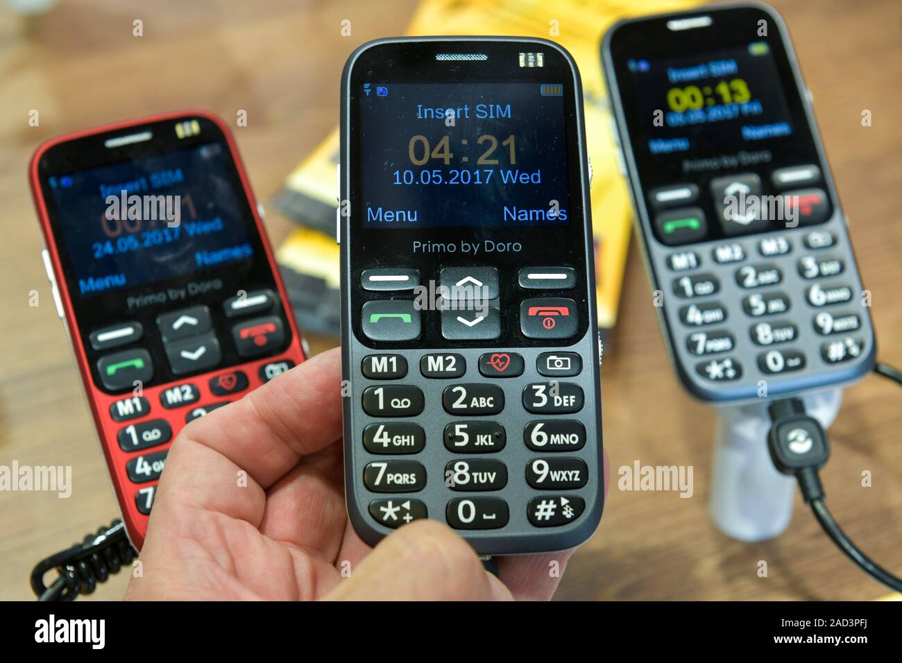 Primo by Doro Großtastenhandy, Internationale Funkaustellung, Berlin 2019, Deutschland Stock Photo