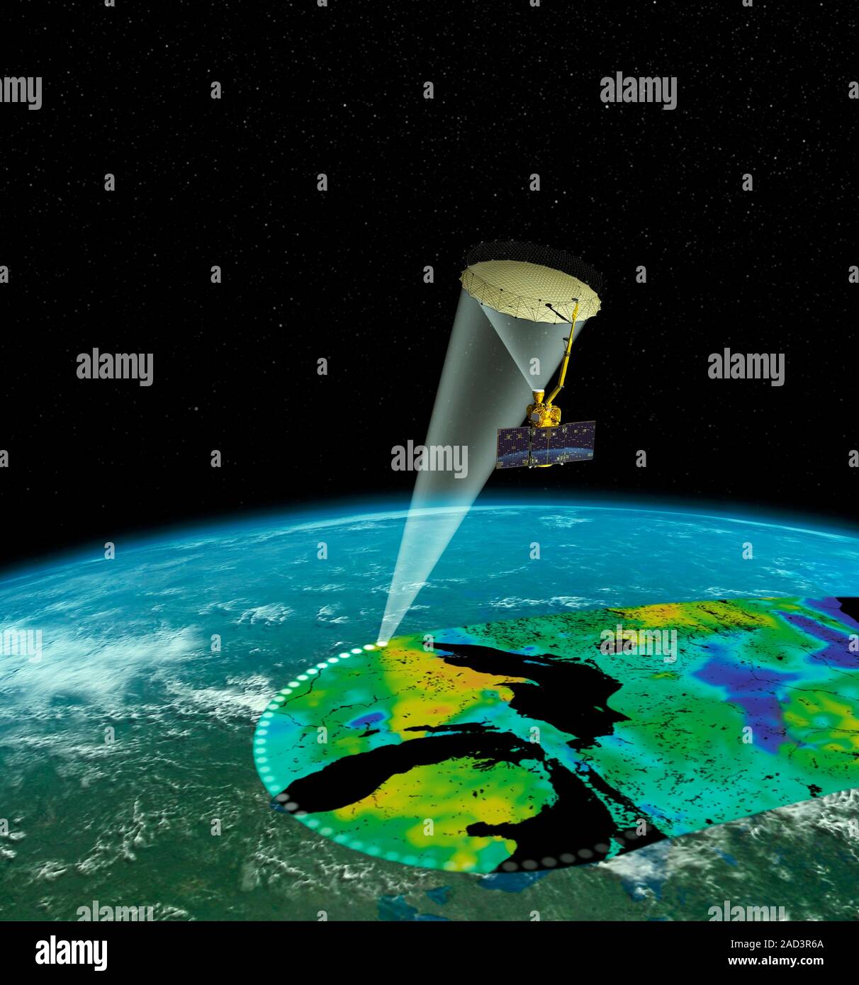 Smap Satellite Illustration Of The Operation Of The Soil Moisture