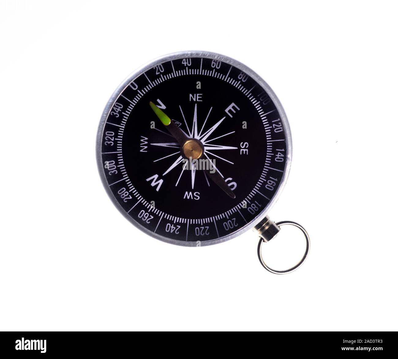 Compass. The compass has a free-swinging magnetic needle (green ...