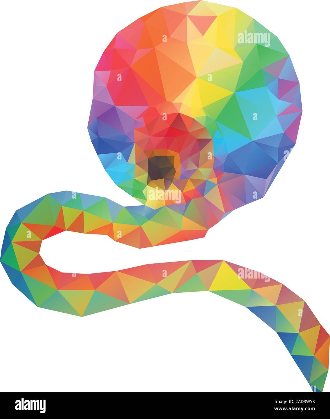 Abstract rainbow geometric background with triangular polygons. Stock Vector