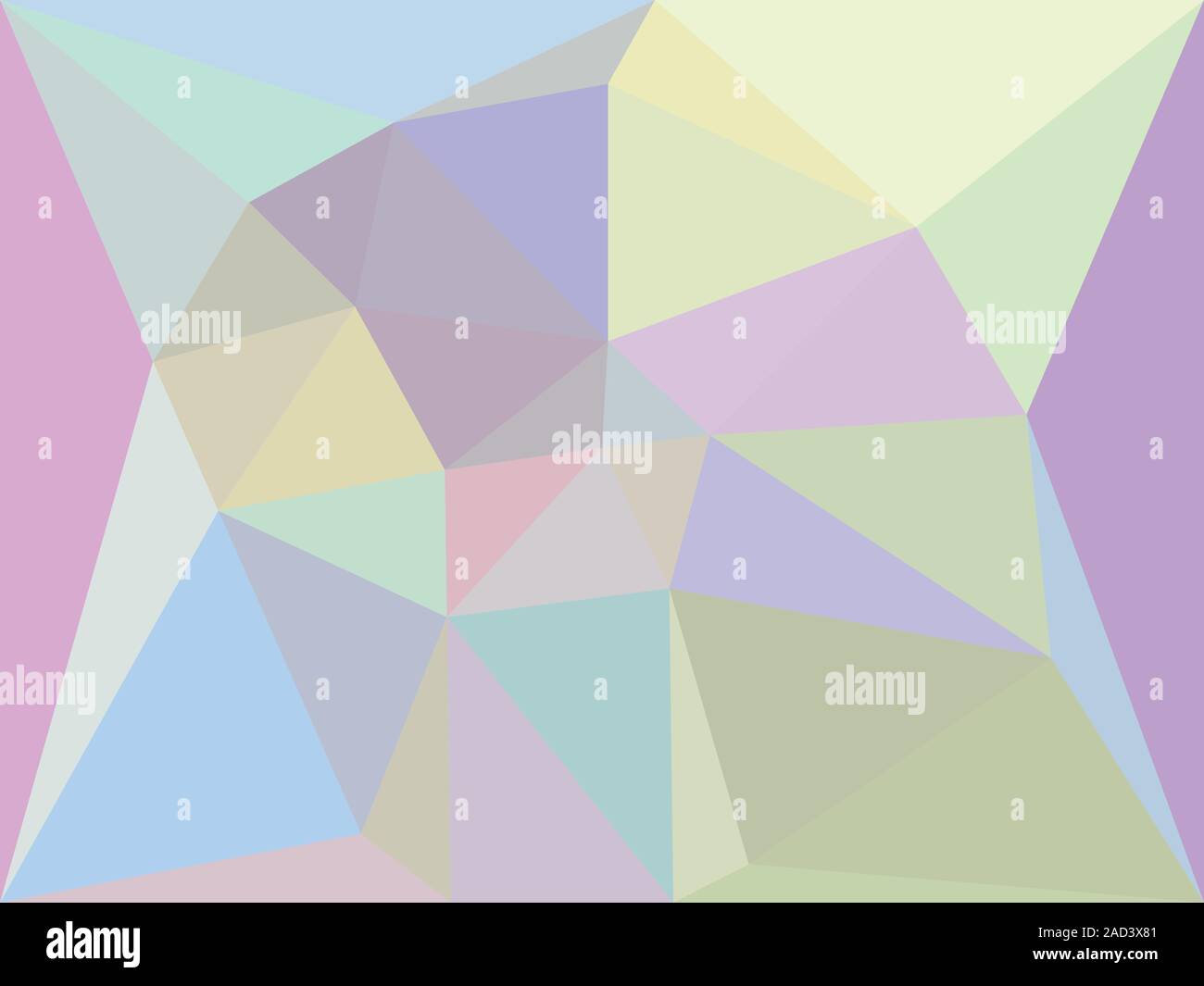 Trendy stylized iridescent polygons, abstract holographic background. Stock Vector