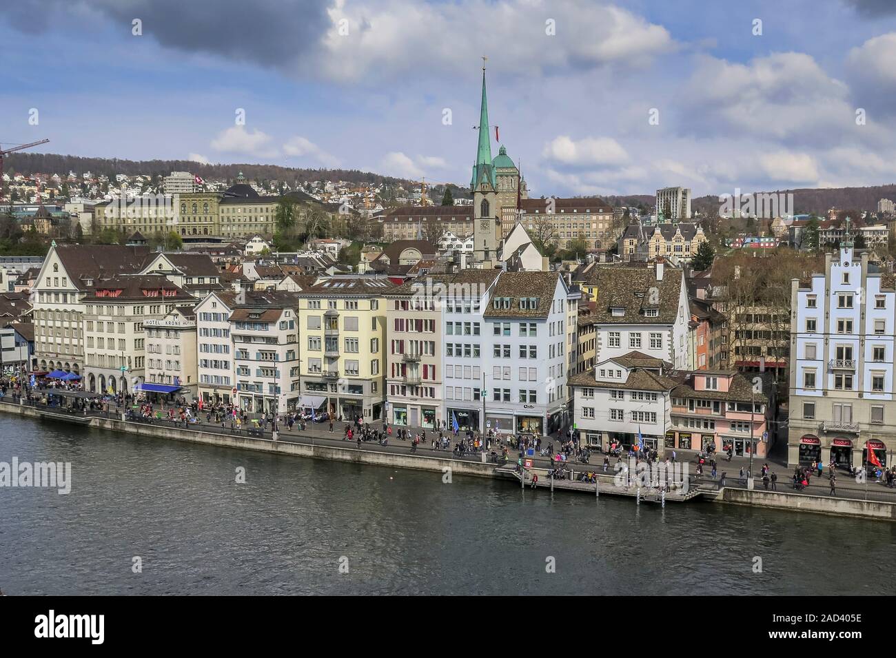 Stadtansicht, Limmatquai, Limmat, Niederdorf, Zürich, Schweiz Stock Photo