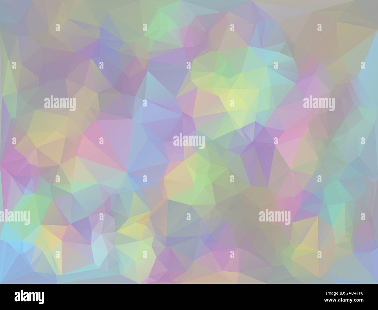 Trendy stylized iridescent polygons, abstract holographic background. Stock Vector
