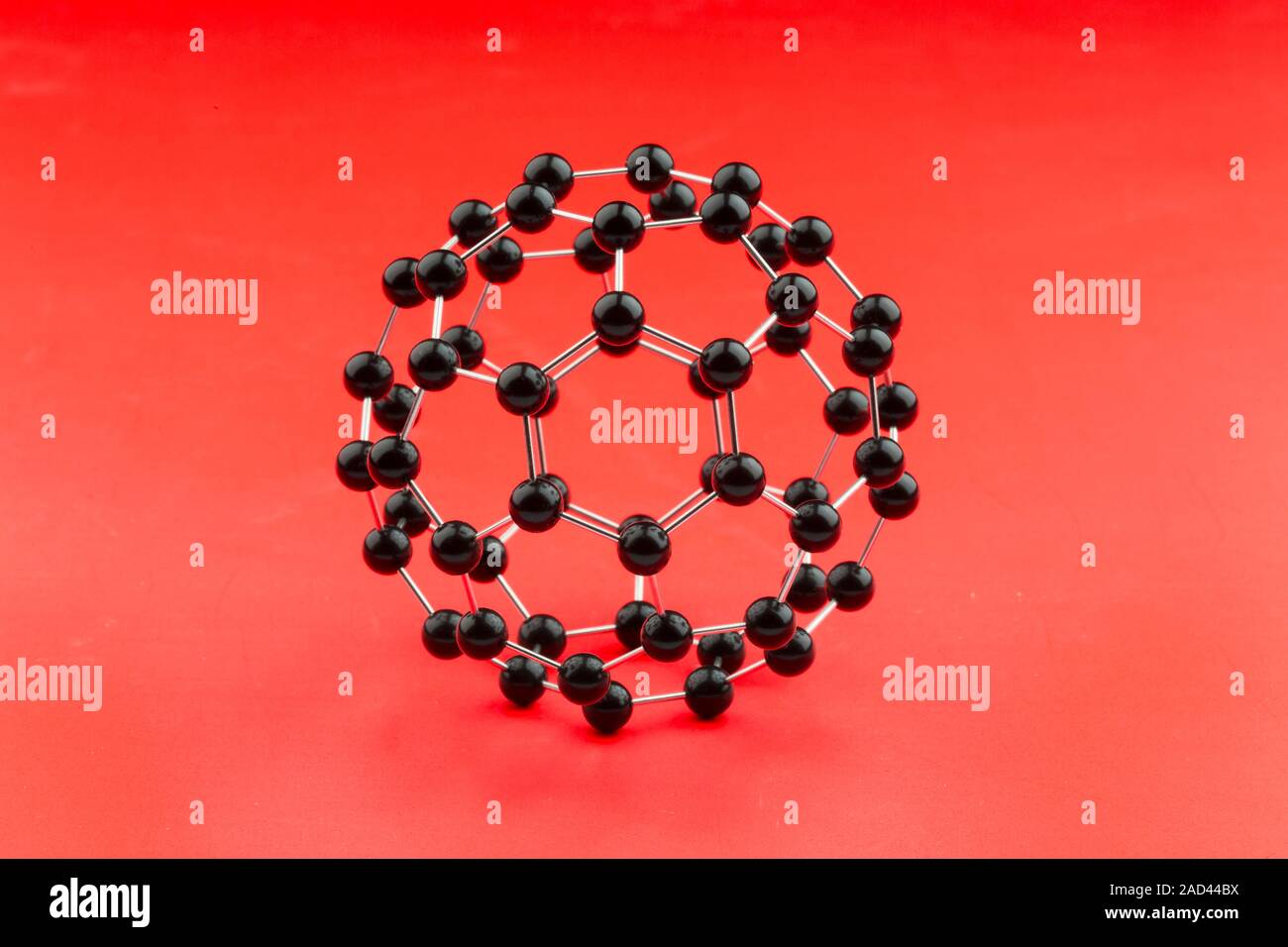 Buckminsterfullerene molecular model. This is a structurally distinct form (allotrope) of carbon