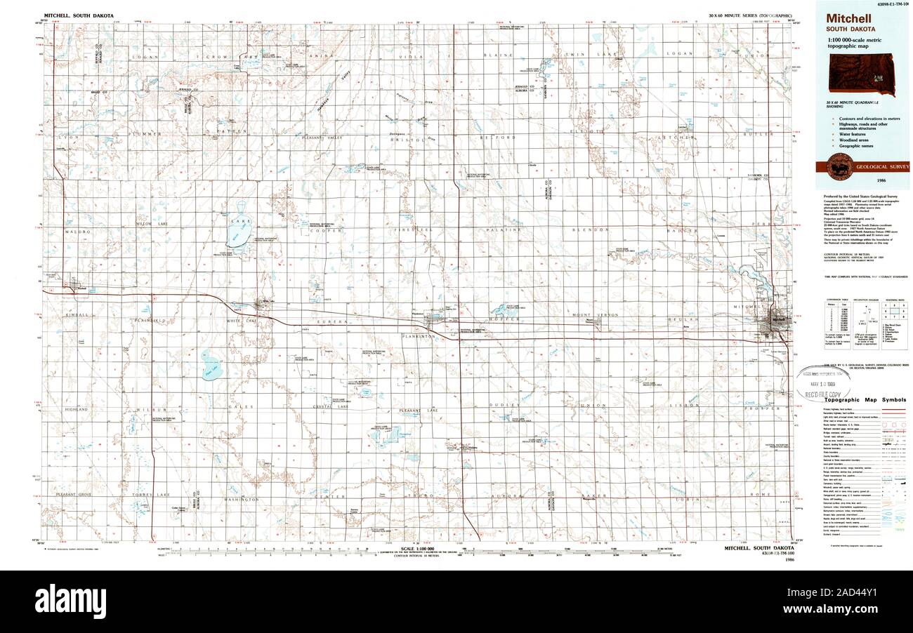 Mitchell south dakota map hi-res stock photography and images - Alamy