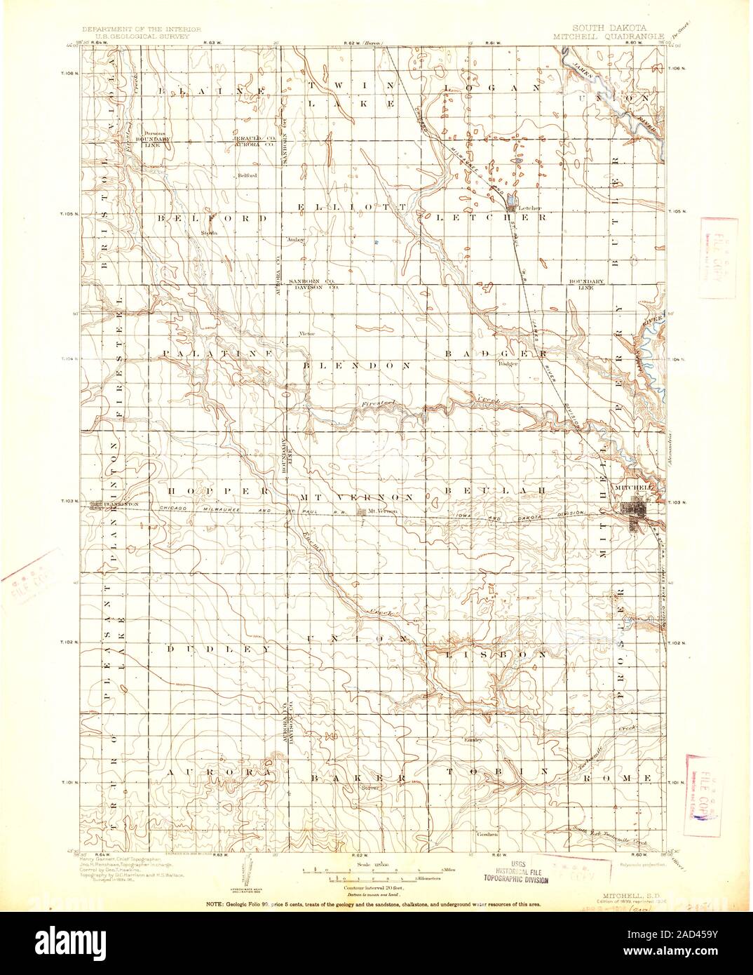 Map of mitchell south dakota hires stock photography and images Alamy