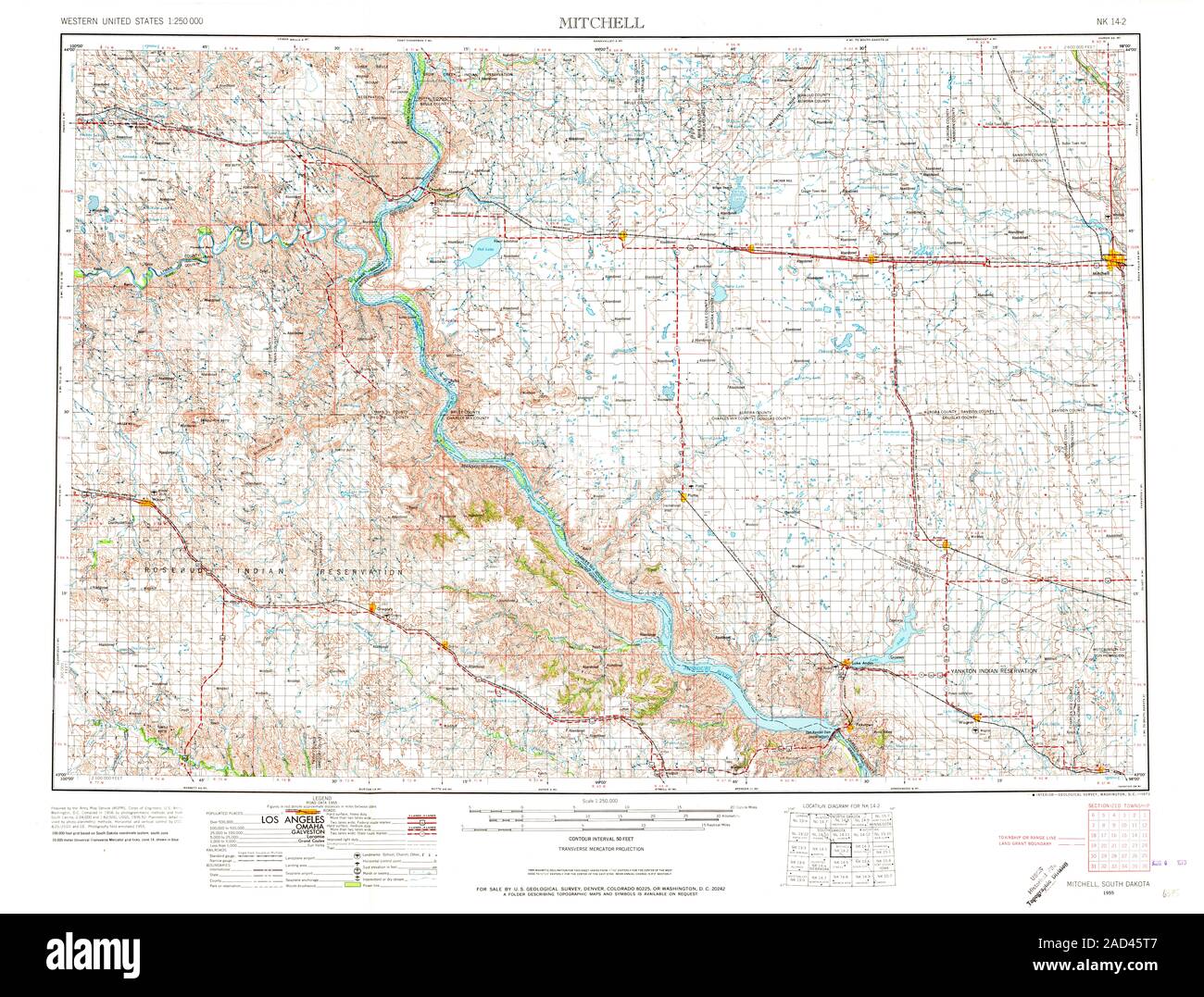 Mitchell south dakota map hi-res stock photography and images - Alamy