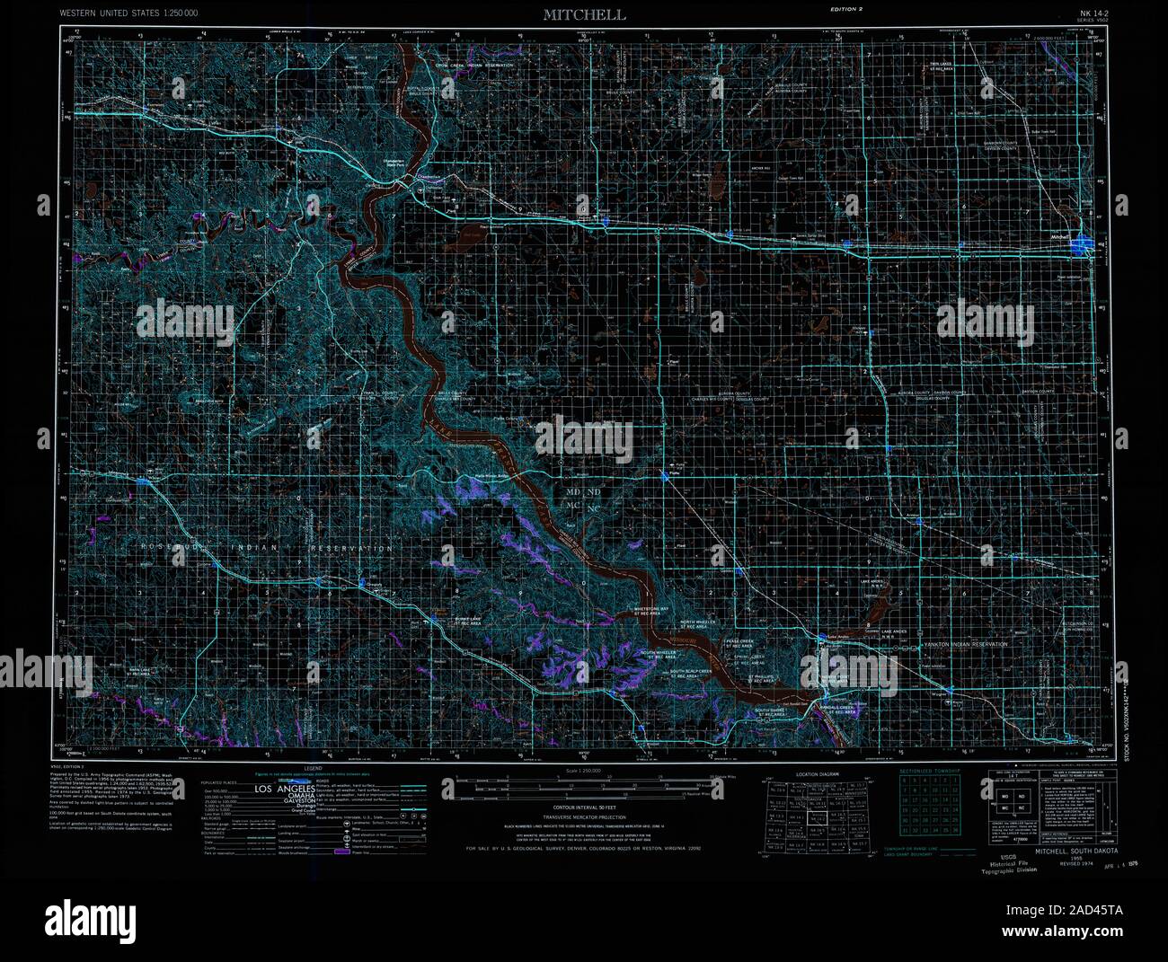Mitchell south dakota map hires stock photography and images Alamy