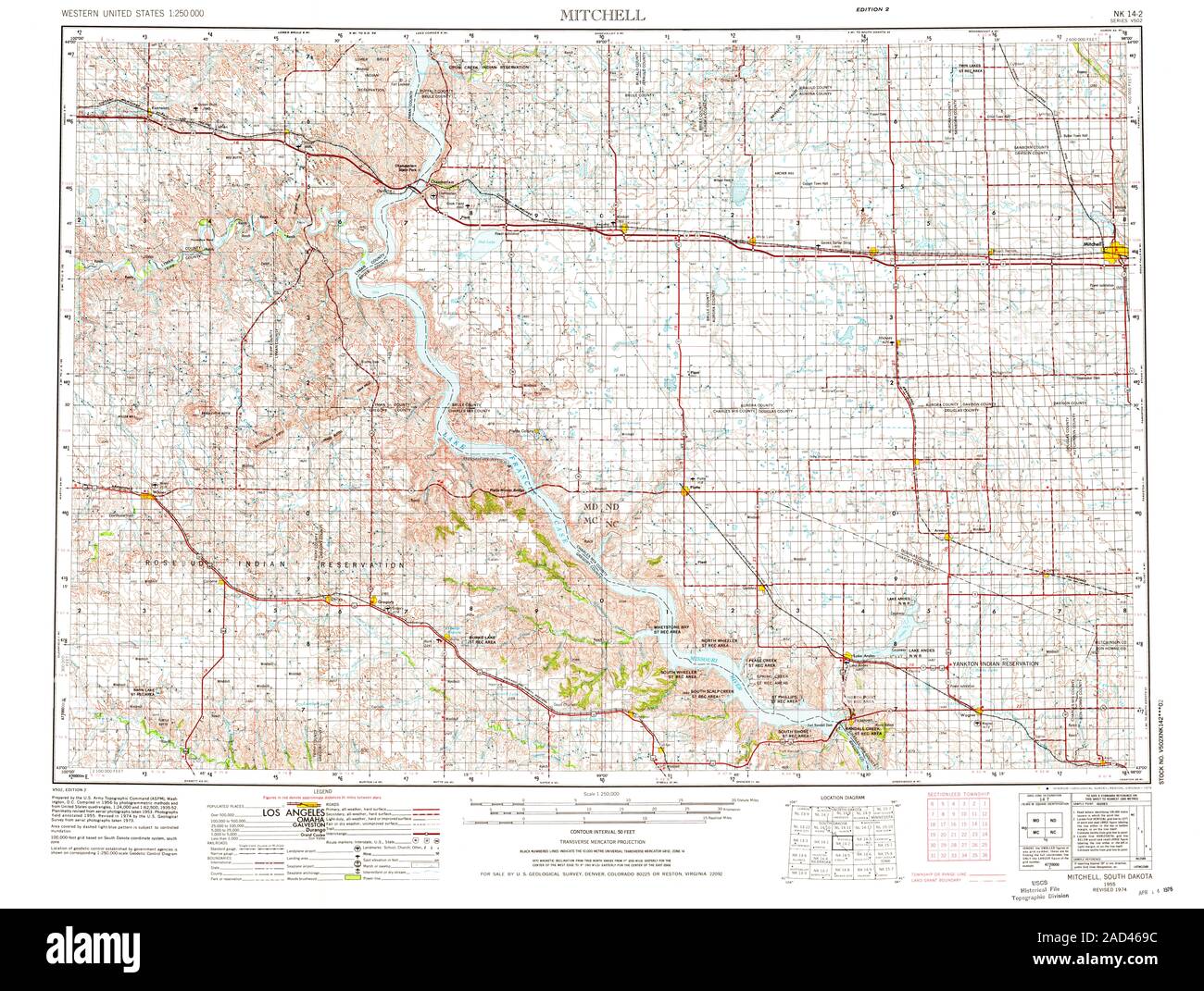 Map of mitchell south dakota hi-res stock photography and images - Alamy