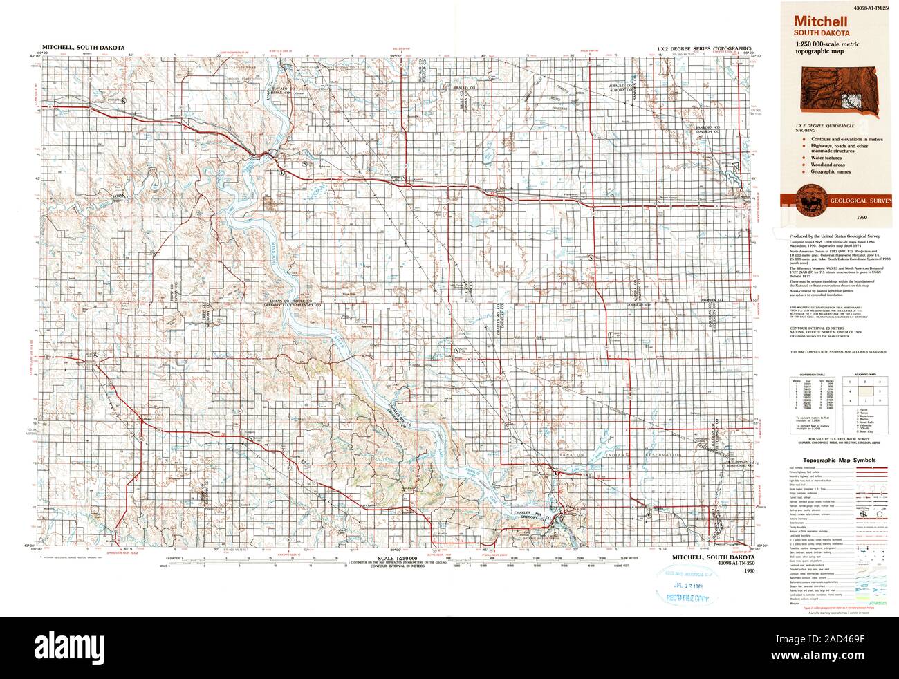Map of mitchell south dakota hires stock photography and images Alamy