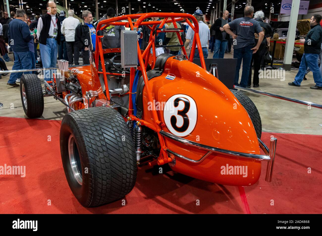 Rosemont, Illinois, United States - November 23, 2019 - 1972 A.J. Foyt Dirt Champ Tribute car at the 2019 Muscle Car and Corvette Nationals in Rosemon Stock Photo