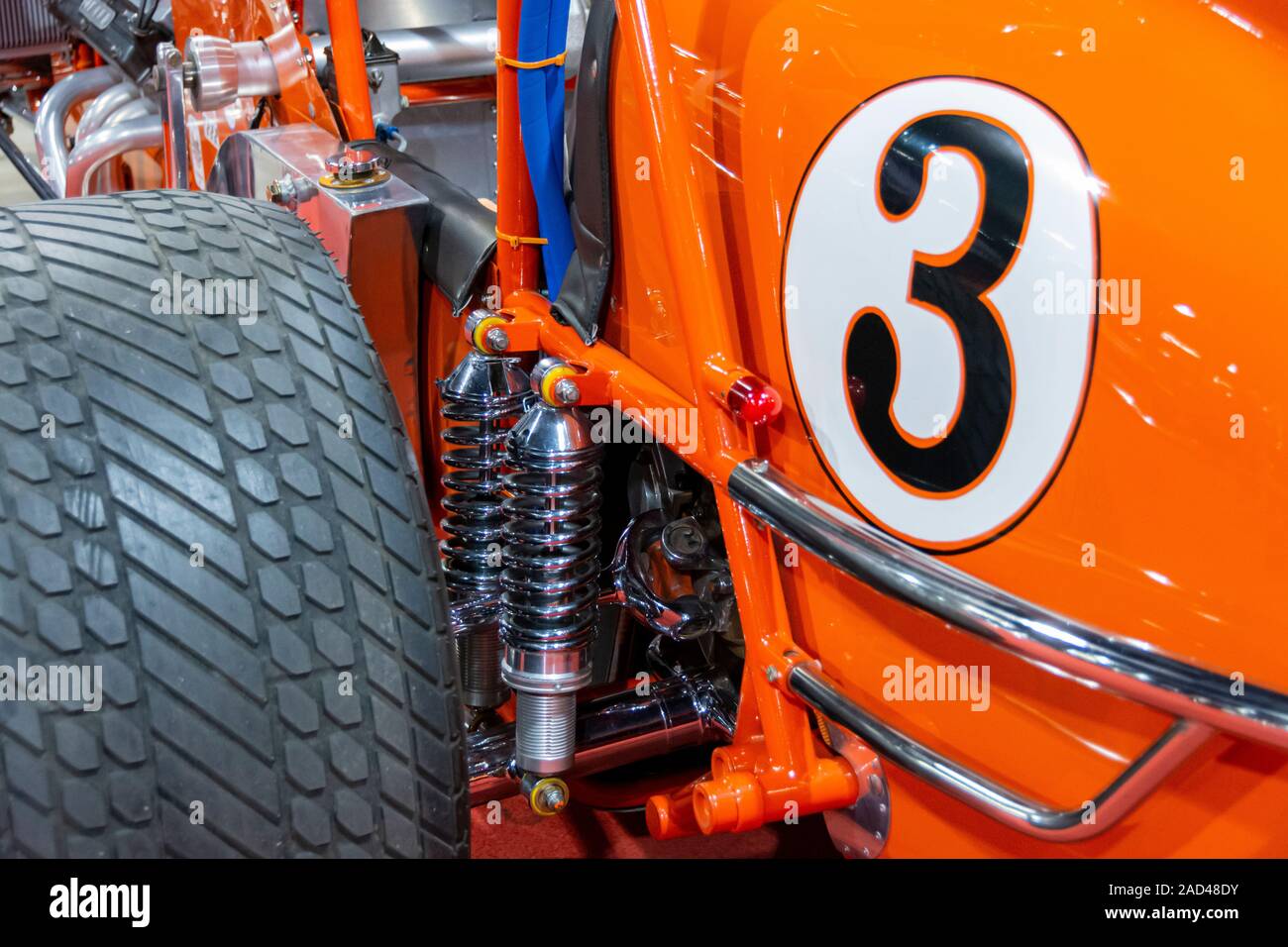 Rosemont, Illinois, United States - November 23, 2019 - 1972 A.J. Foyt Dirt Champ Tribute car at the 2019 Muscle Car and Corvette Nationals in Rosemon Stock Photo