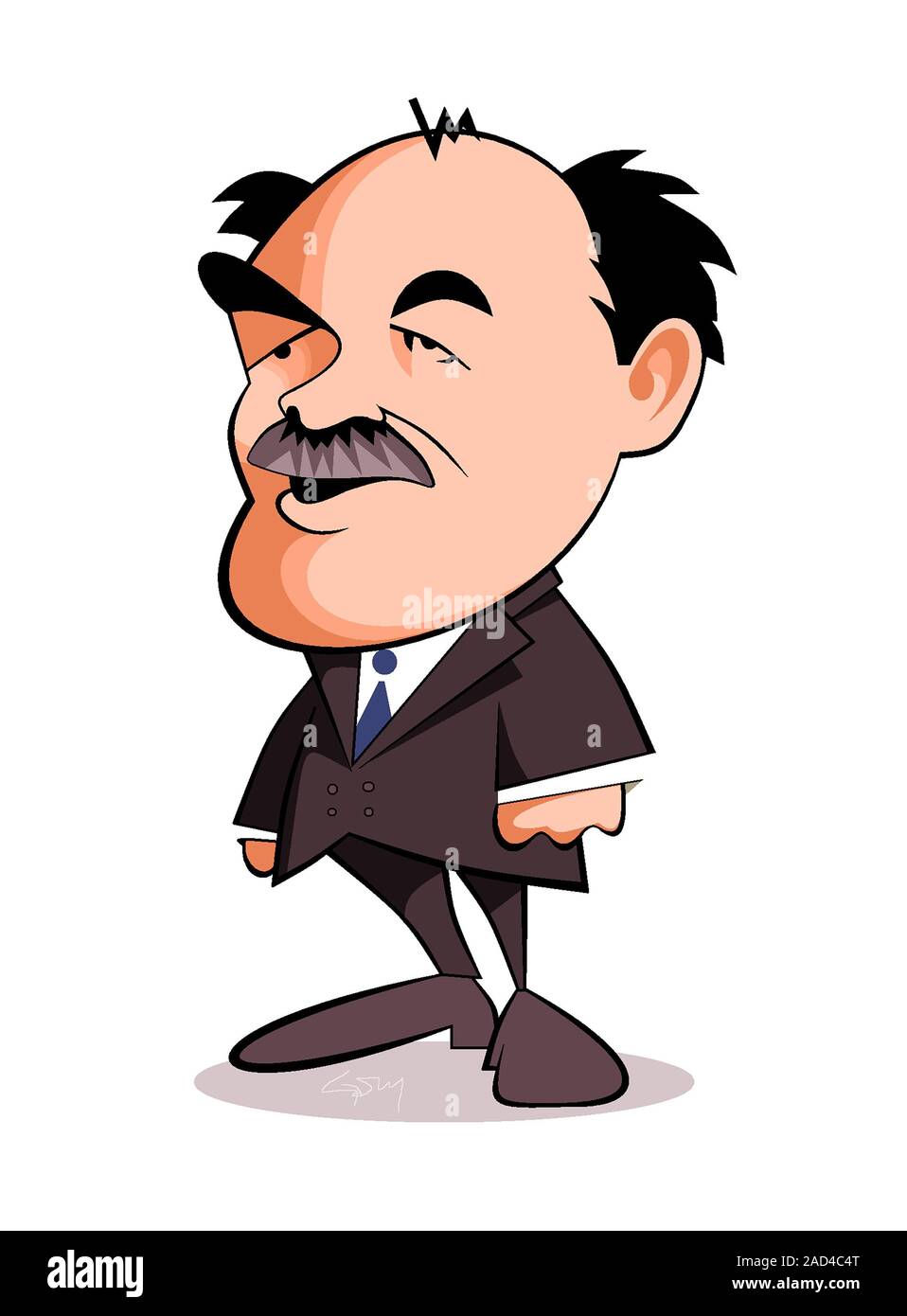 Otto Stern (1888 1969) Caricature of the German US physicist Otto