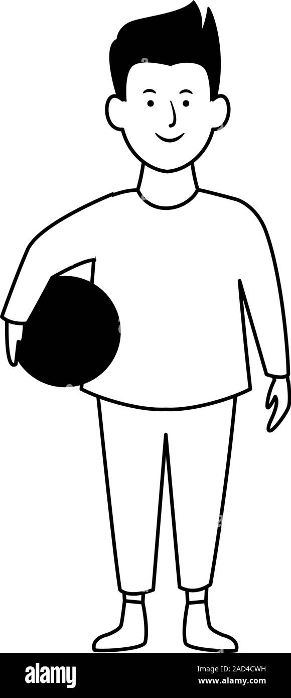 cartoon boy with a ball icon, flat design Stock Vector Image & Art - Alamy