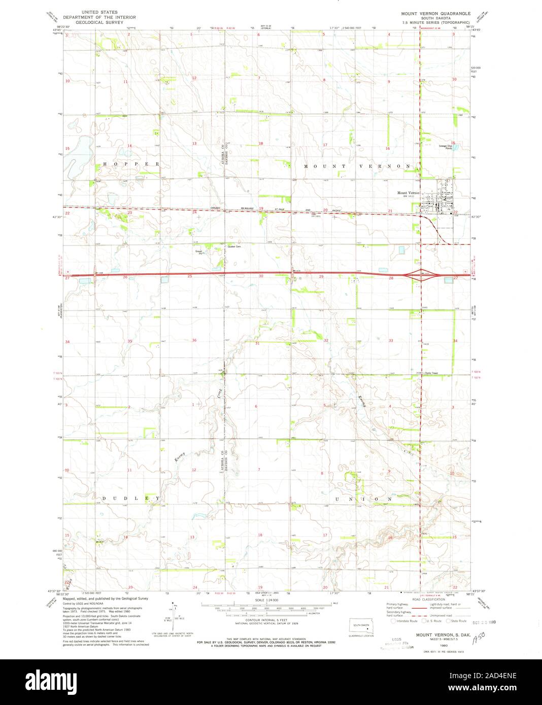 Mount vernon south dakota map Cut Out Stock Images & Pictures - Alamy