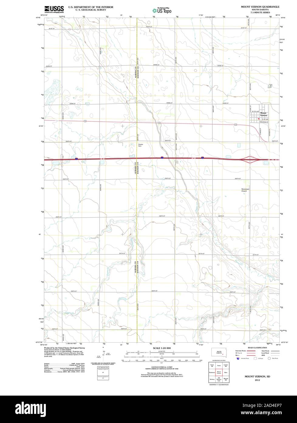 Mount vernon south dakota map Cut Out Stock Images & Pictures - Alamy