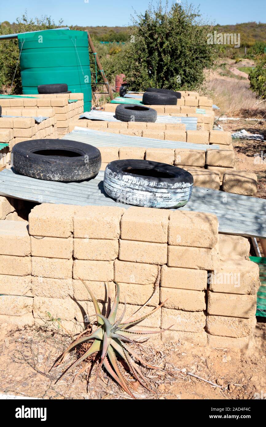 Worm farm. Exterior of a farm that uses earthworms to produce compost