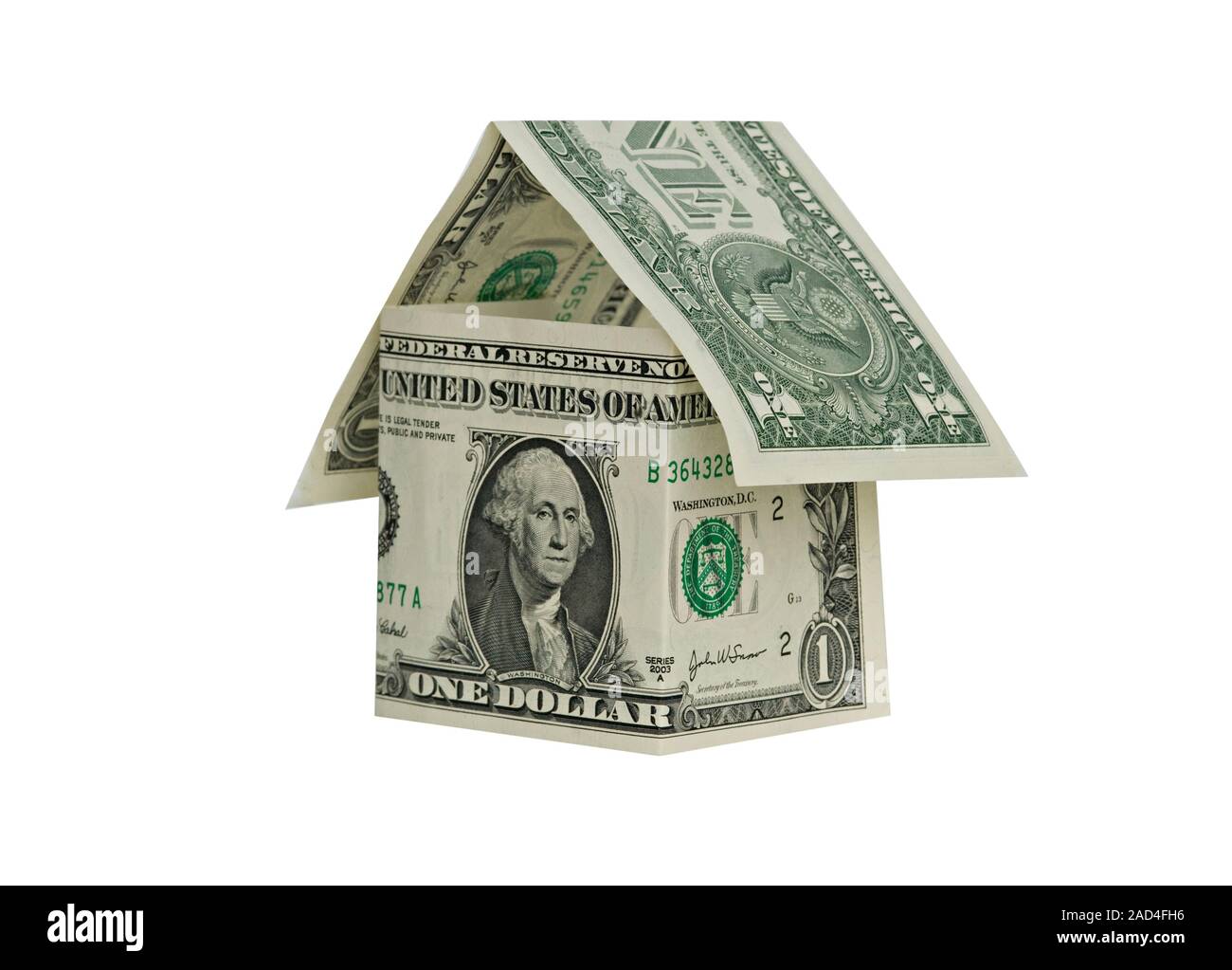 Money home isolated on white background Stock Photo