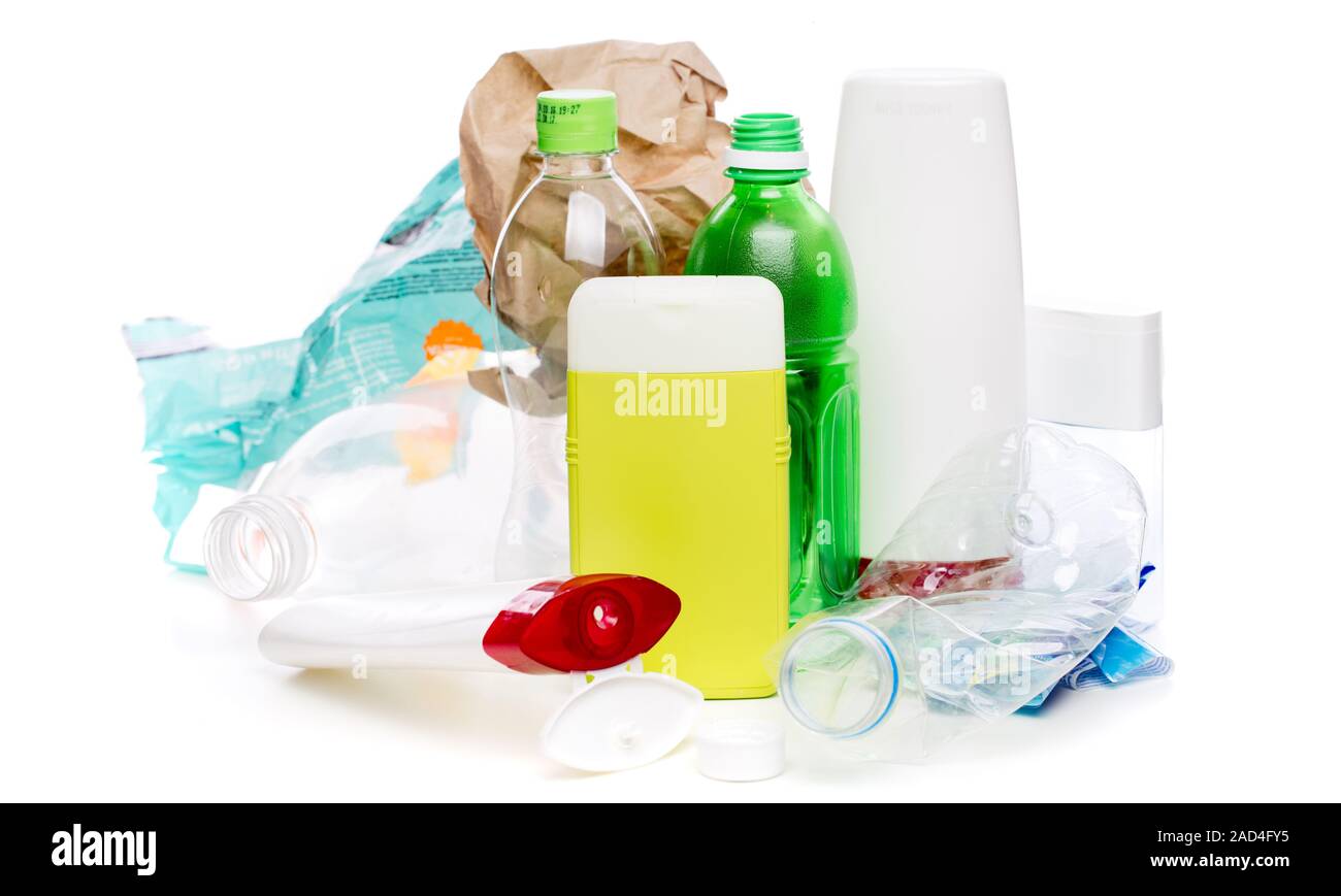 Photo of used plastic bottles Stock Photo