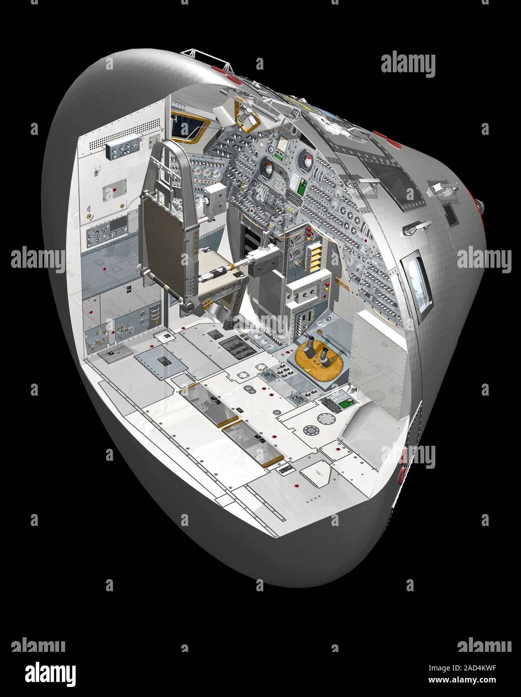 Apollo Command Module, cutaway illustration. This spacecraft was used ...