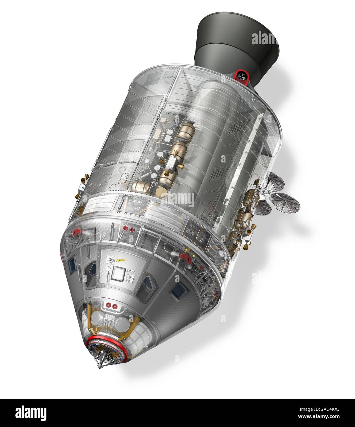 Apollo spacecraft. Cutaway illustration of the Command/Service Module ...