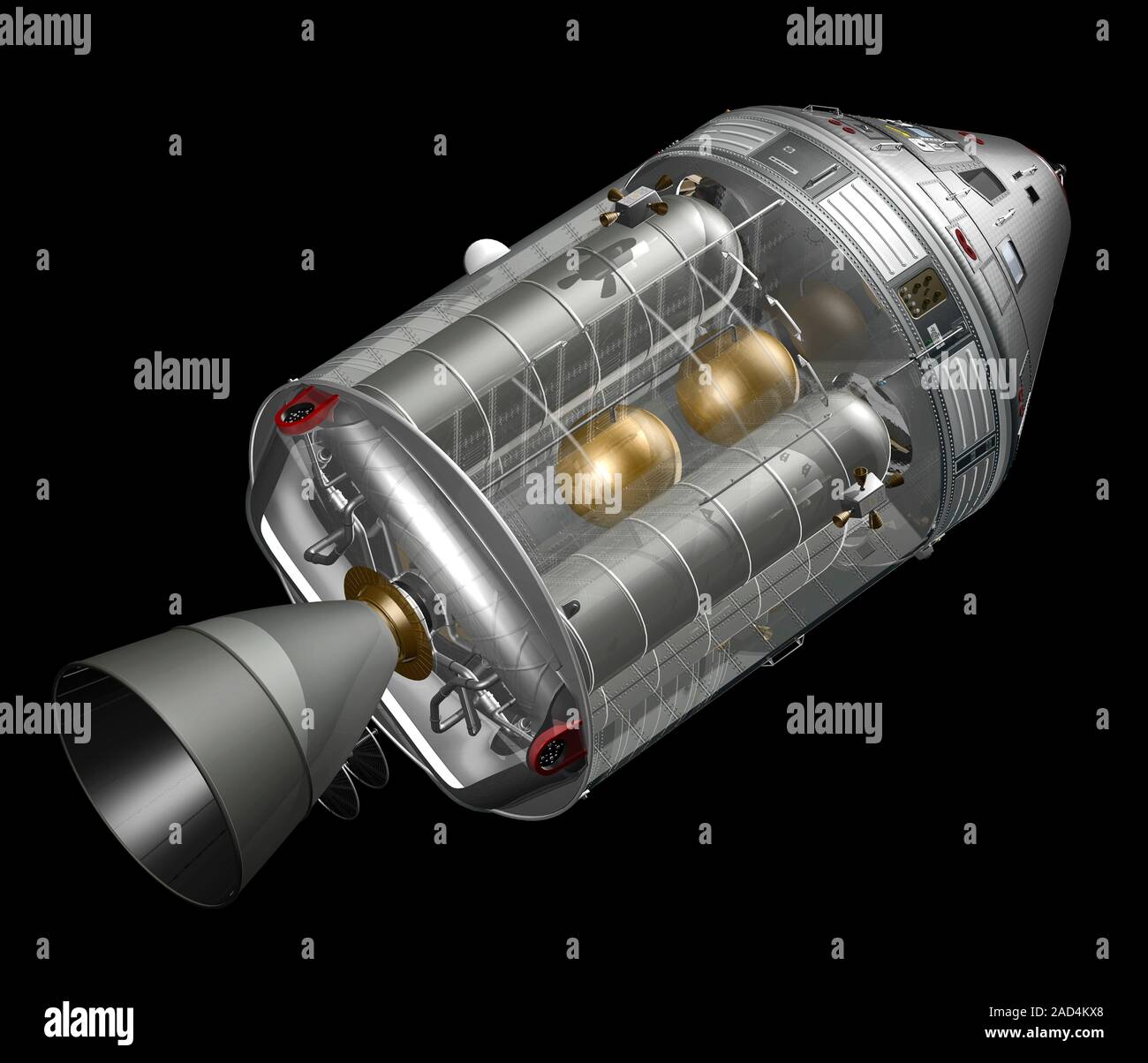 Apollo spacecraft. Cutaway illustration of the Command/Service Module ...