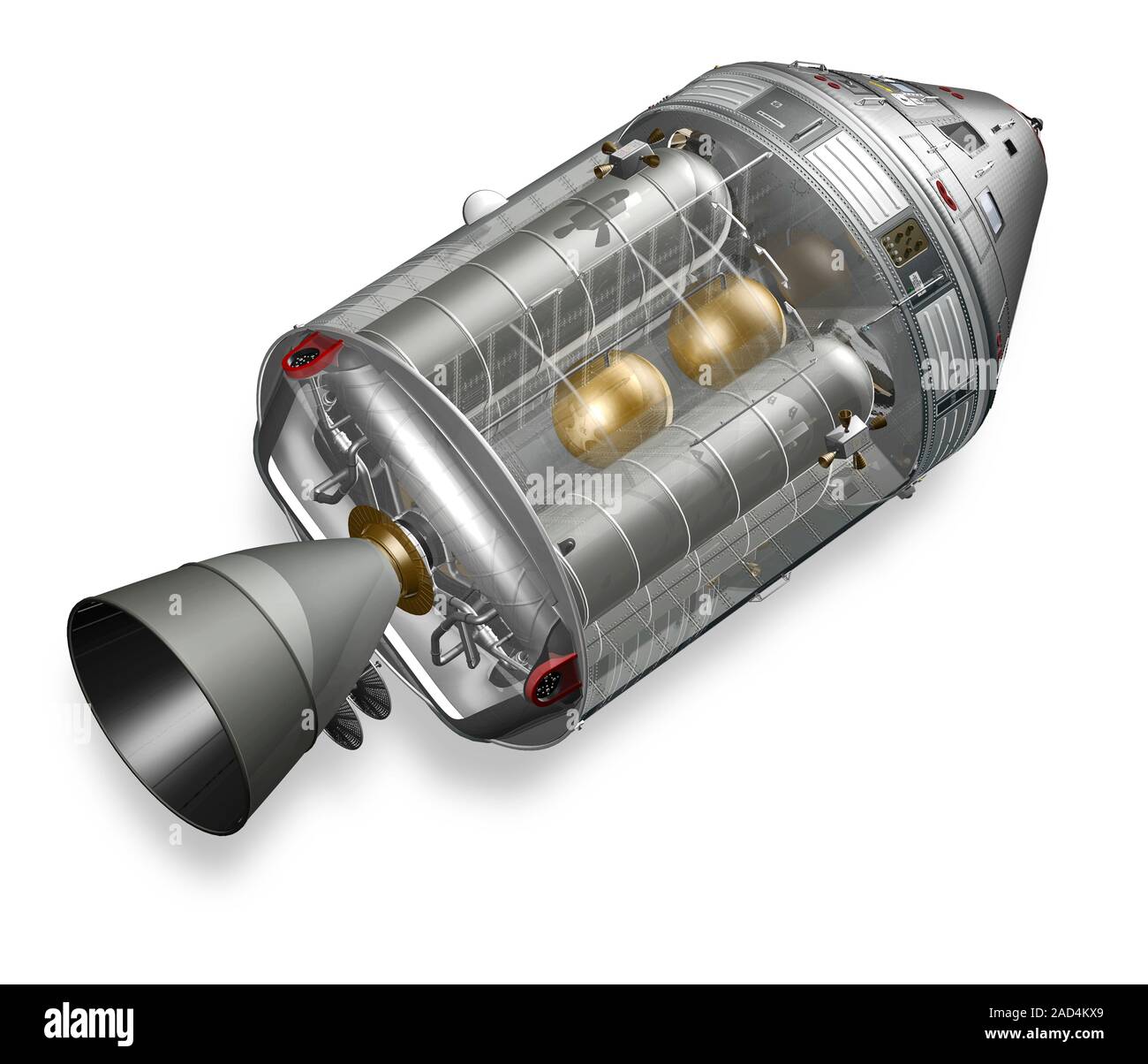 Apollo spacecraft. Cutaway illustration of the Command/Service Module ...