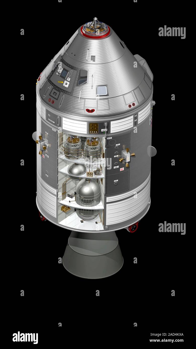 Apollo spacecraft. Cutaway illustration of the Command/Service Module ...