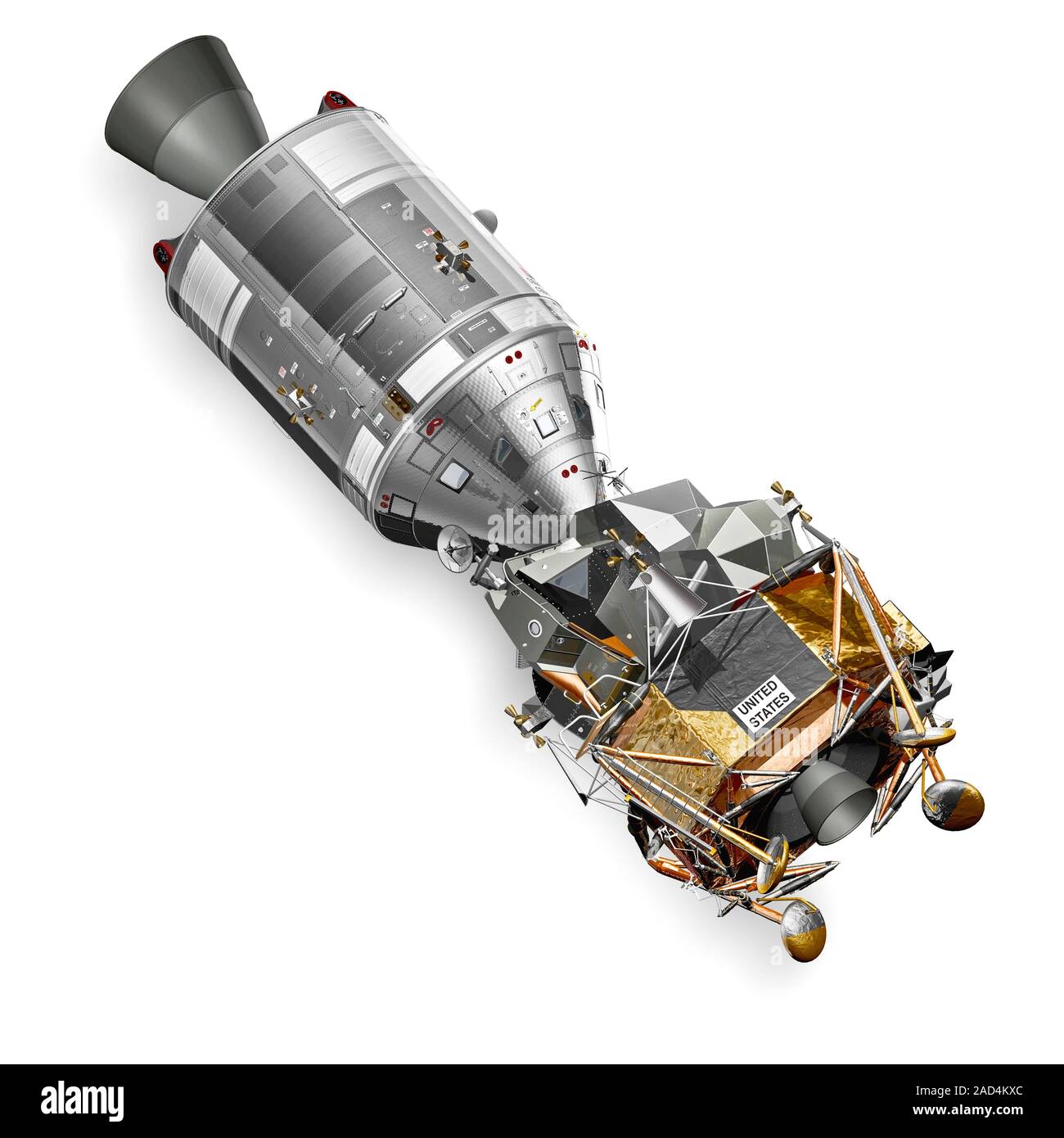 Apollo spacecraft. Illustration showing the Apollo Command/Service ...