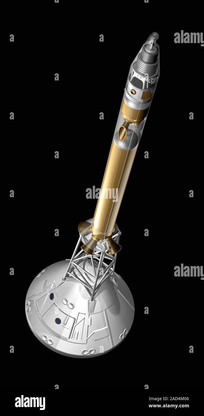 Saturn V Launch Escape System. Illustration of the Saturn V rocket