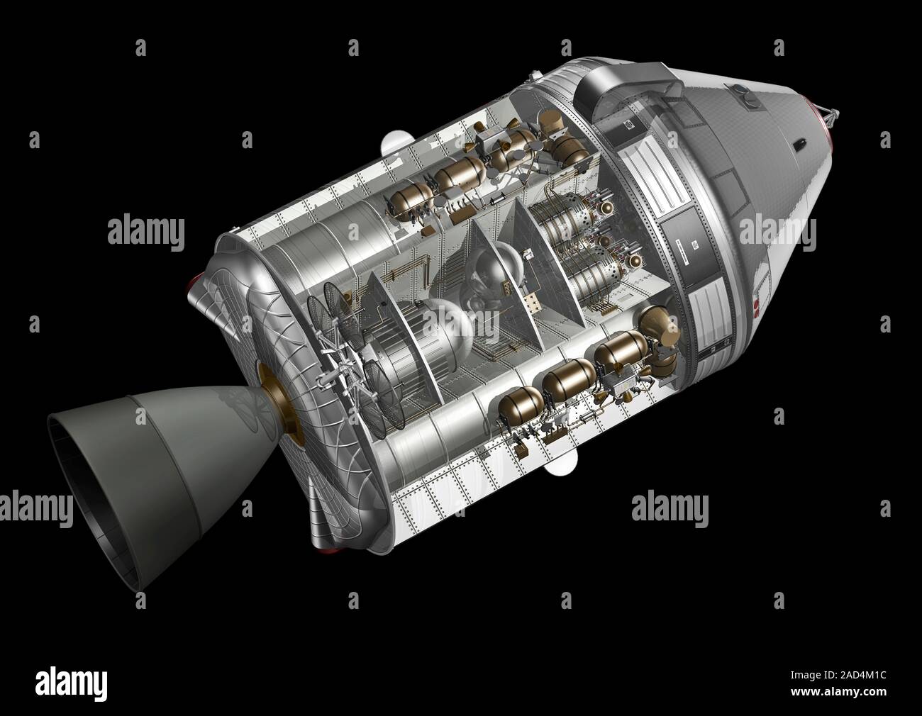 Apollo spacecraft. Cutaway illustration of the Command/Service Module ...