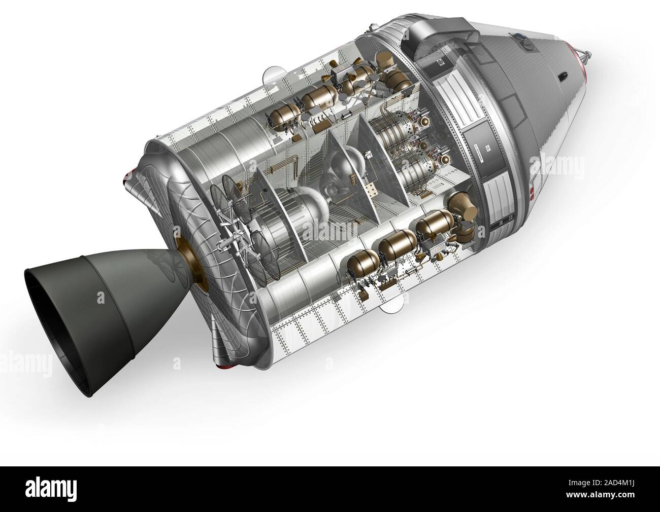 Apollo spacecraft. Cutaway illustration of the Command/Service Module ...