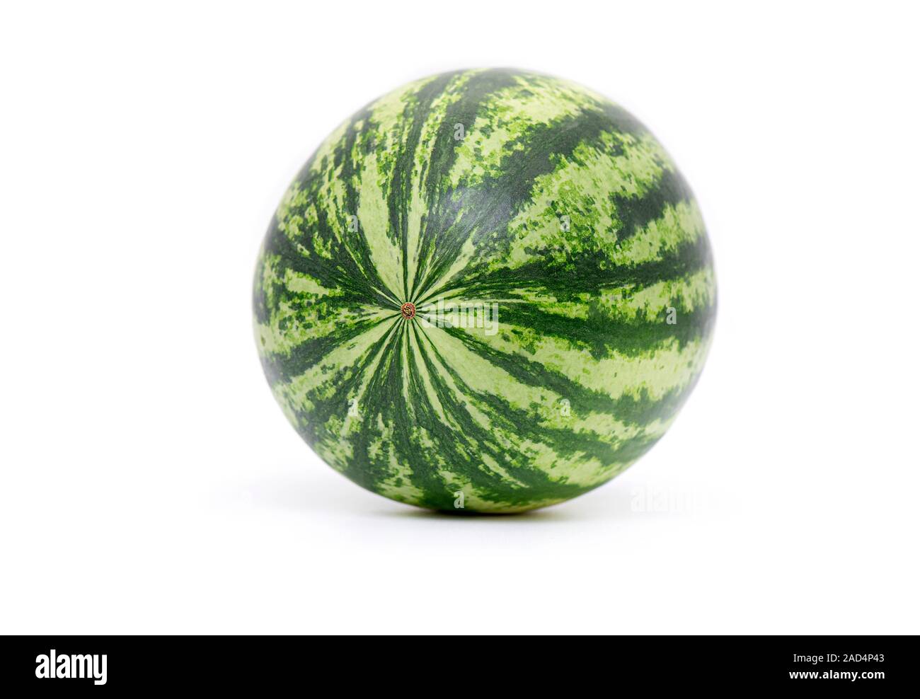 Fresh whole Watermelon isolated on white Background, full green Watermelon Berry Stock Photo