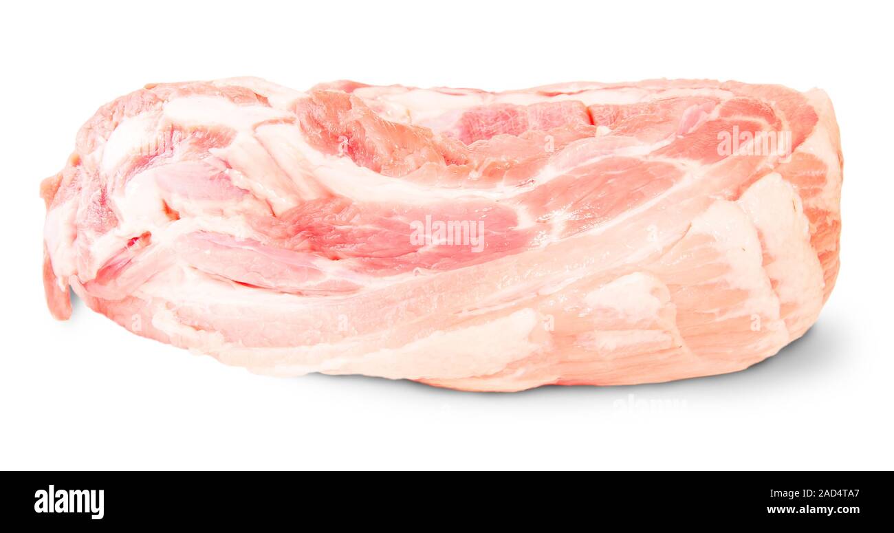 Raw Pork Ribs On A Roll Lying Down Stock Photo