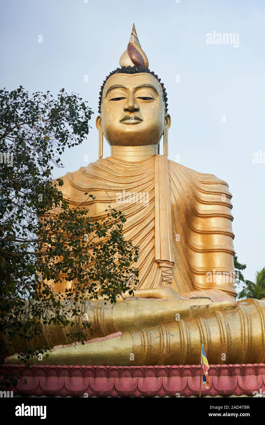 The Largest sitting buddha in Sri Lanka. located at Wewurukannala Vihara near Tangalle Stock Photo