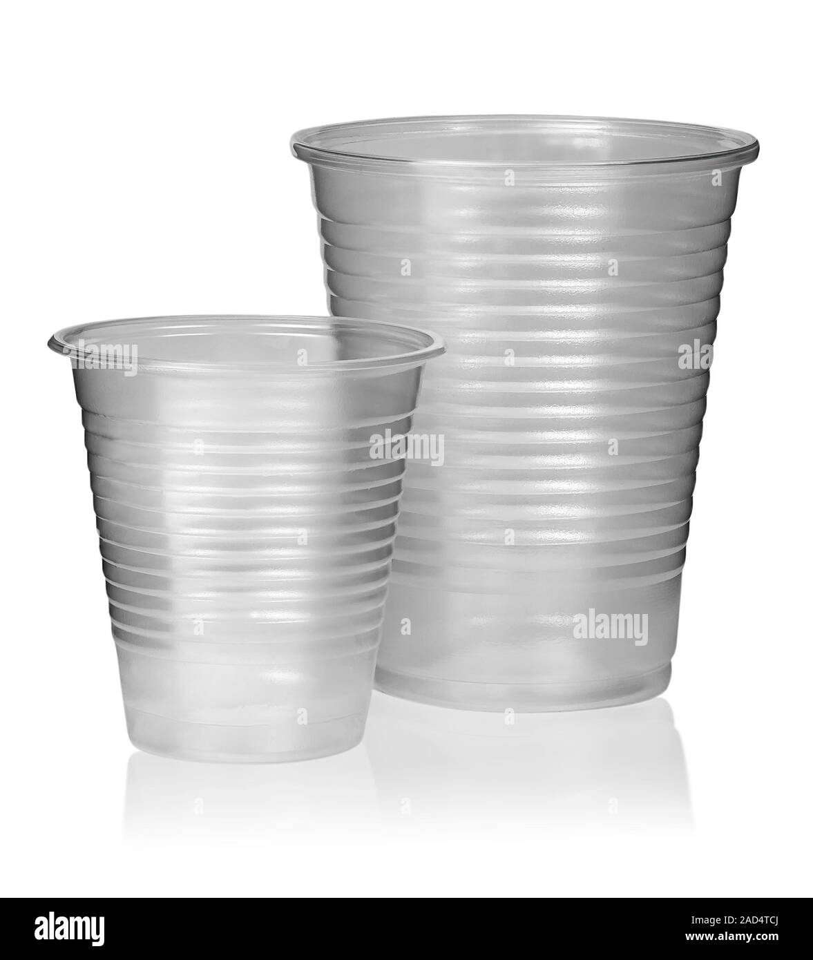 Two different plastic cups vertically Stock Photo Alamy