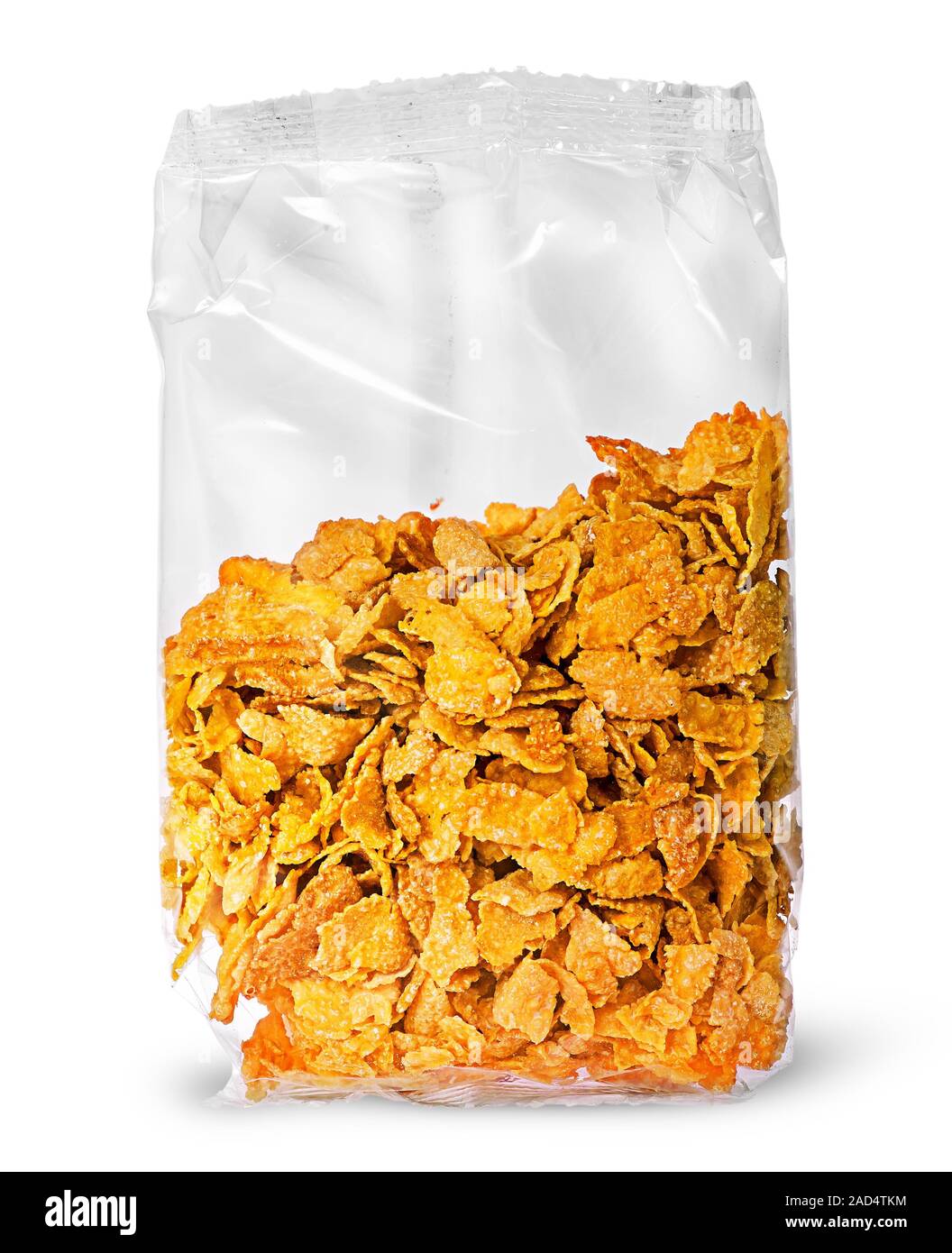 Sealed package of cornflakes vertically Stock Photo