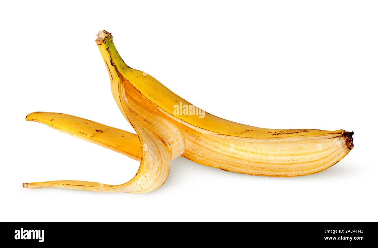 In front banana skin deployed horizontally Stock Photo