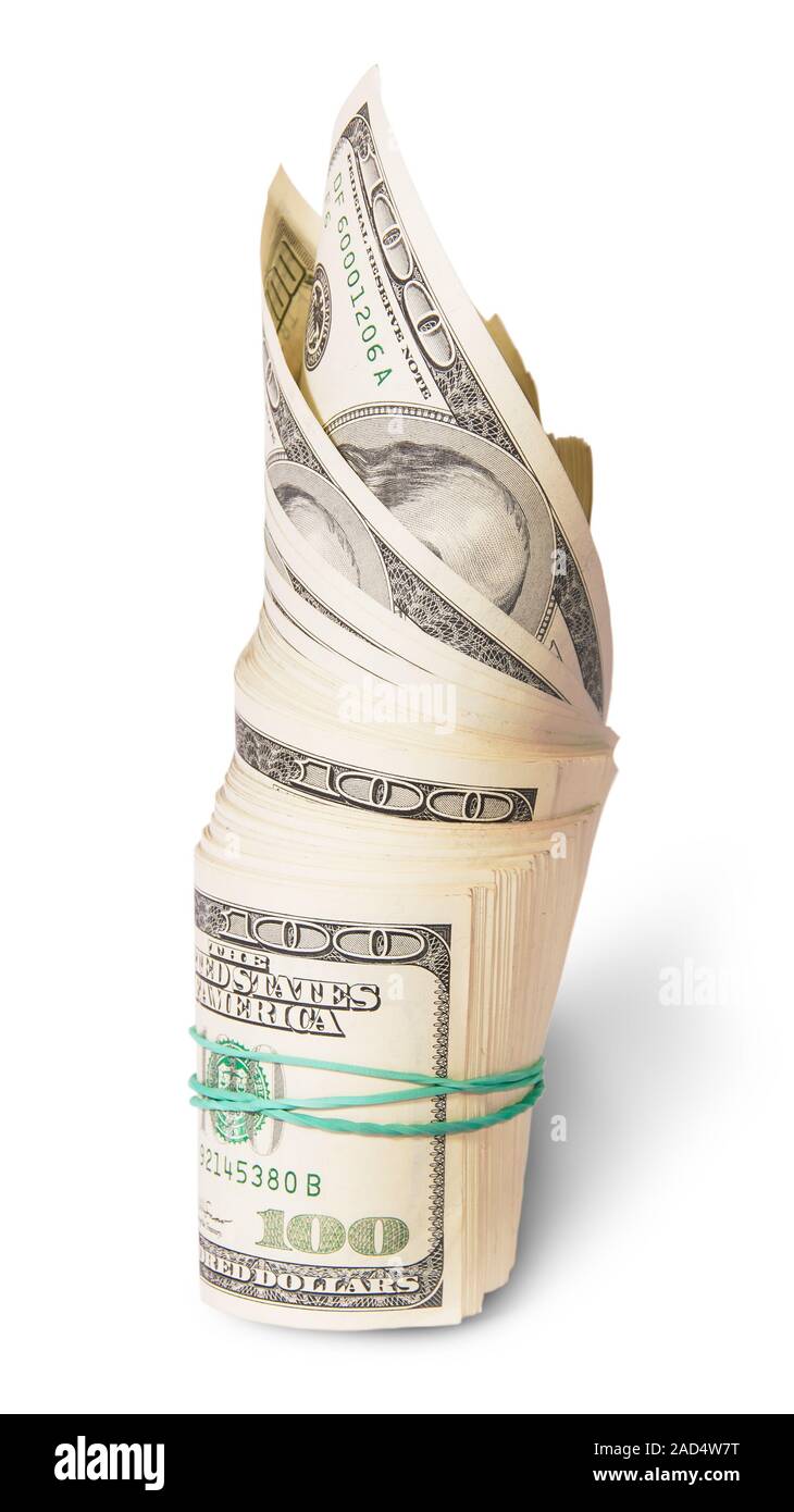 Vertical Roll Of Money Stock Photo