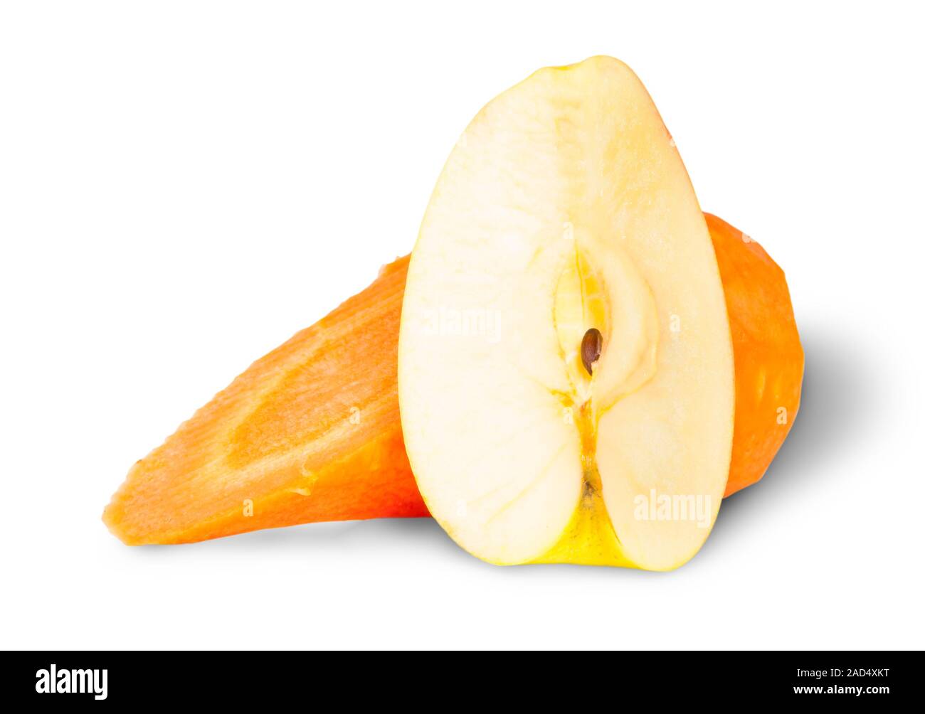 Apple And Slices Carrot Stock Photo