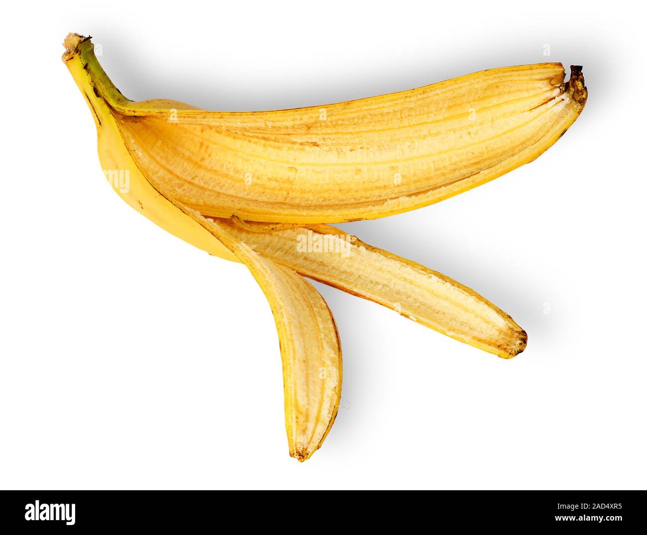 Banana skin deployed horizontally Stock Photo