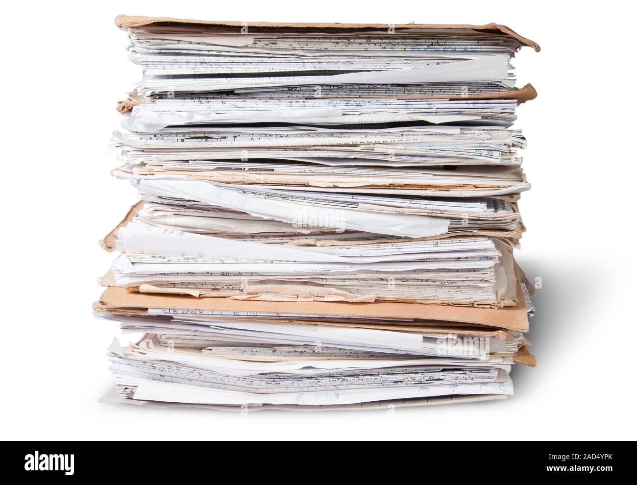In Front Old Files In Stack Stock Photo Alamy