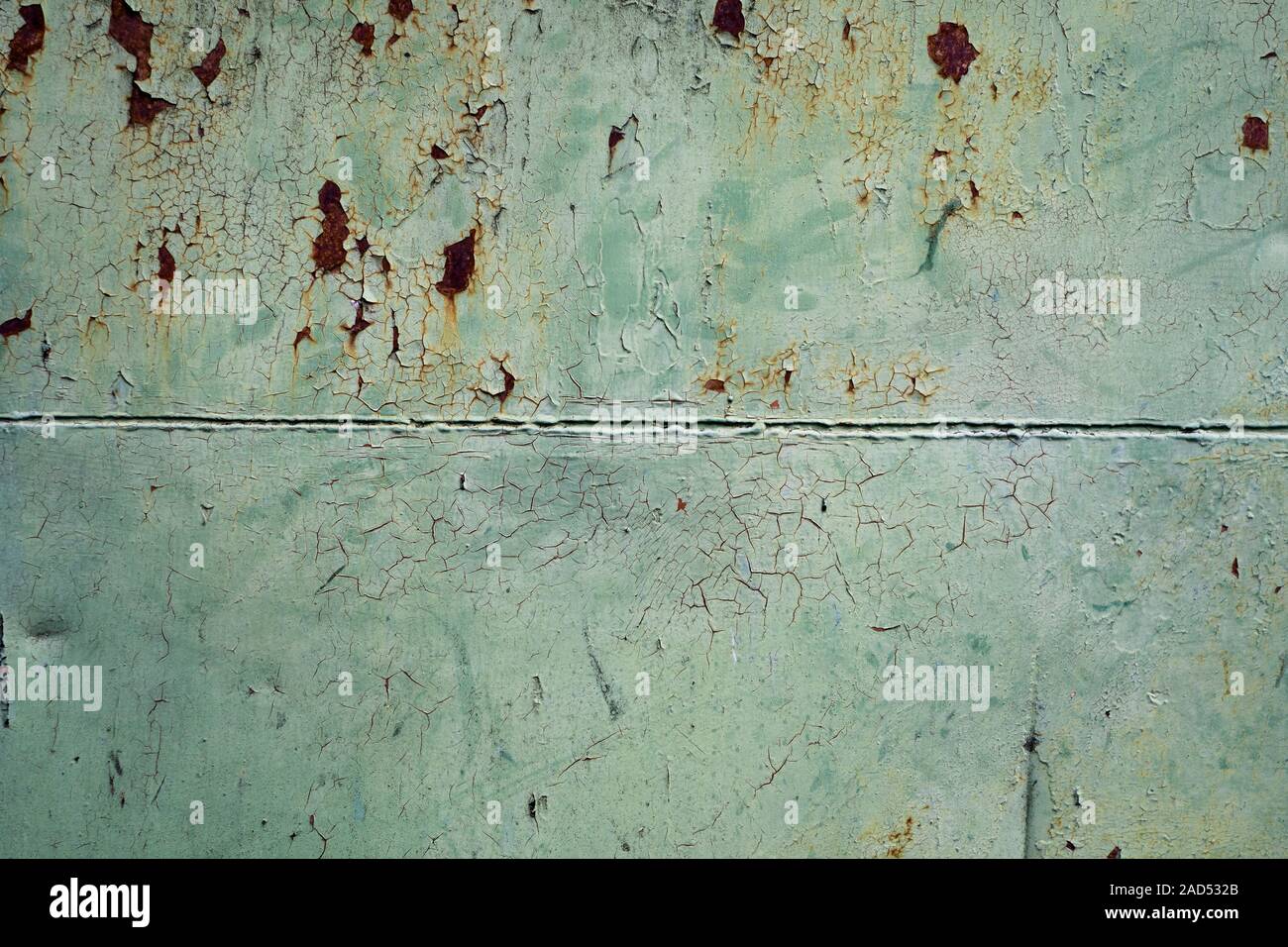 Green painted metal rusted background. Metal rust texture. Erosion ...
