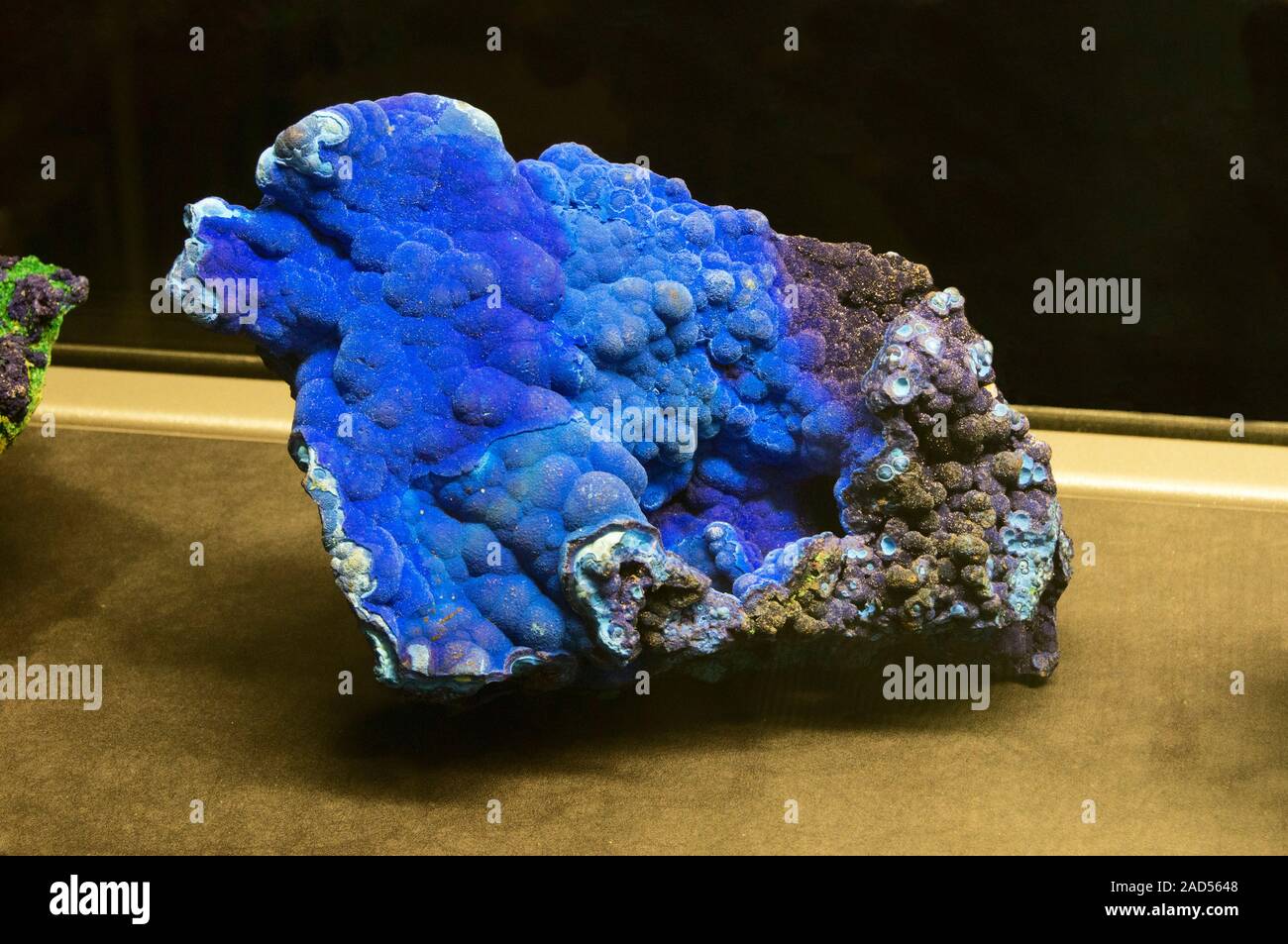 Azurite is a copper carbonate mineral formed by the weathering of