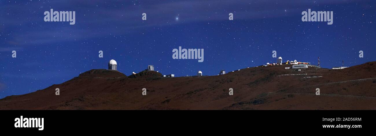 La Silla Observatory. Panoramic image of the night sky over the