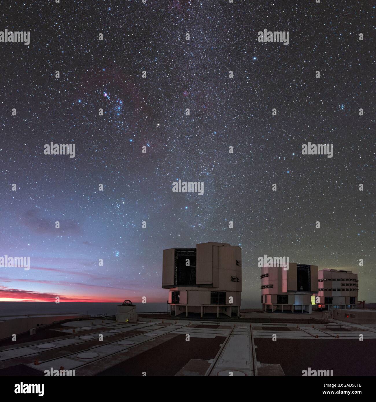 Night sky over Very Large Telescope. Stars in the night sky over the ...